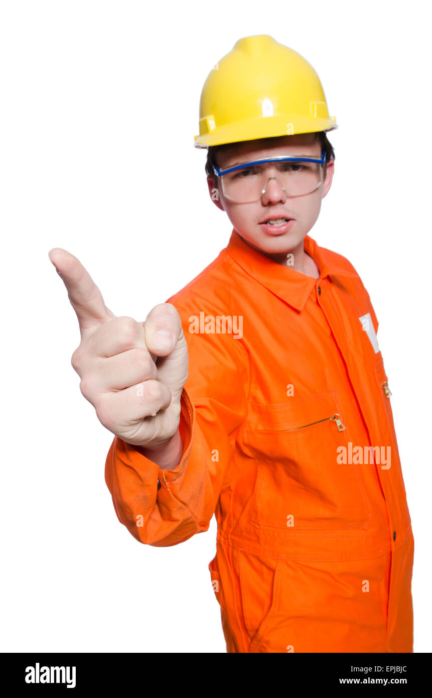 Industrial worker isolated on the white background Stock Photo Alamy