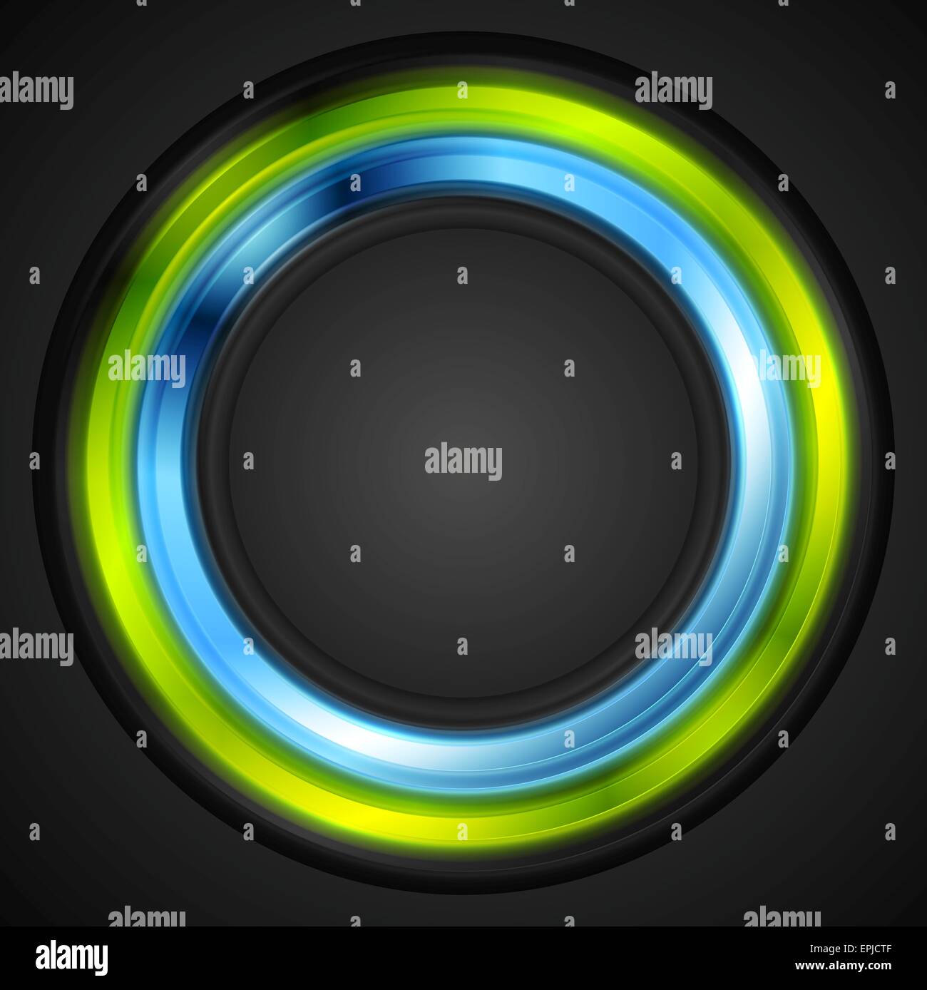 Blue and green glowing circle vector logo Stock Photo