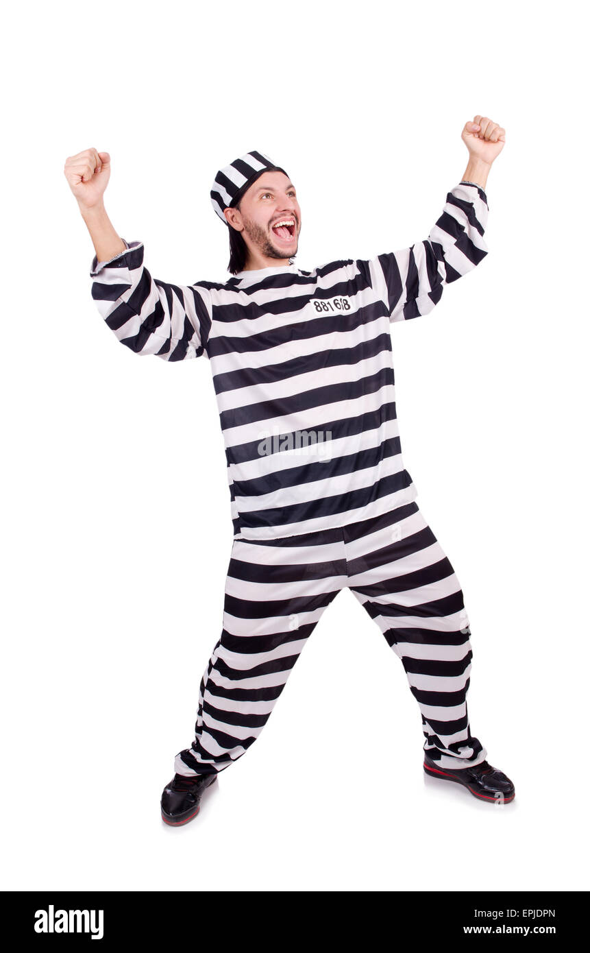 Prison inmate isolated on the white background Stock Photo