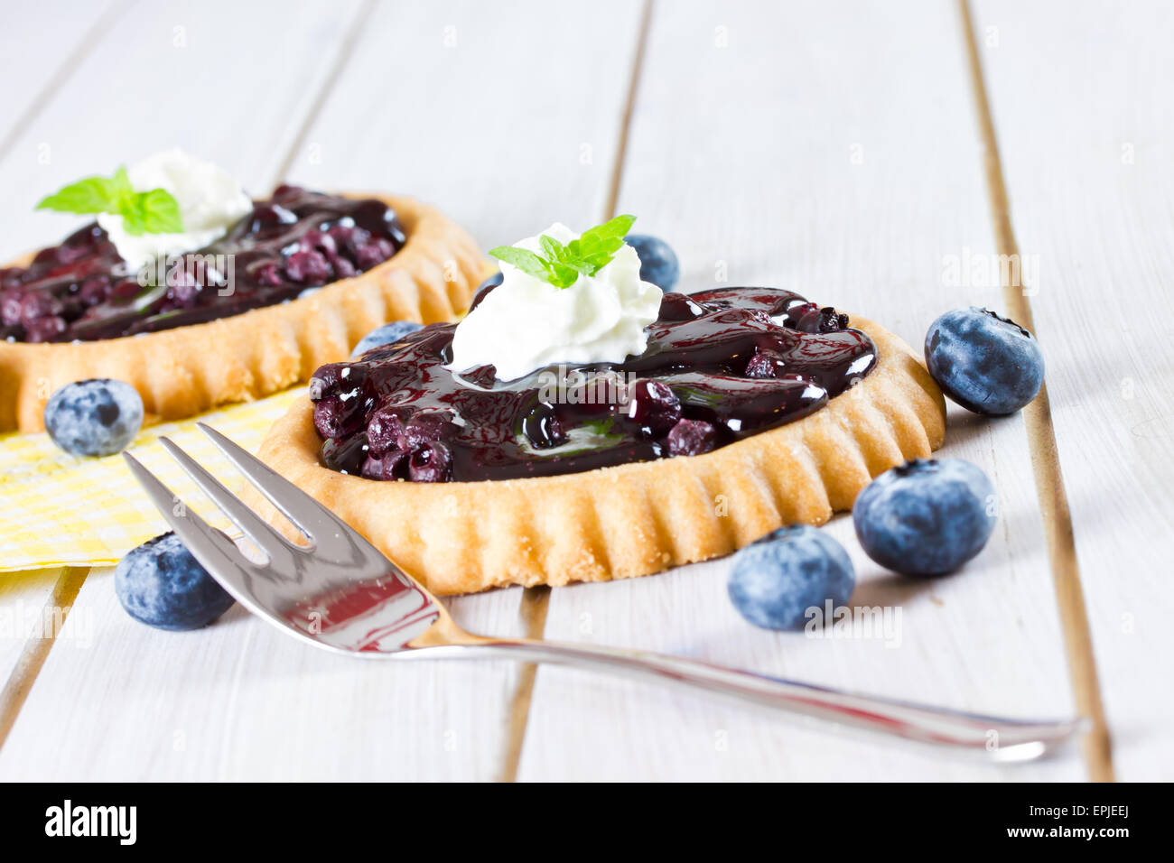blueberry tarts Stock Photo