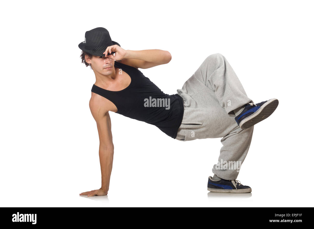Man dancing isolated on the white Stock Photo Alamy