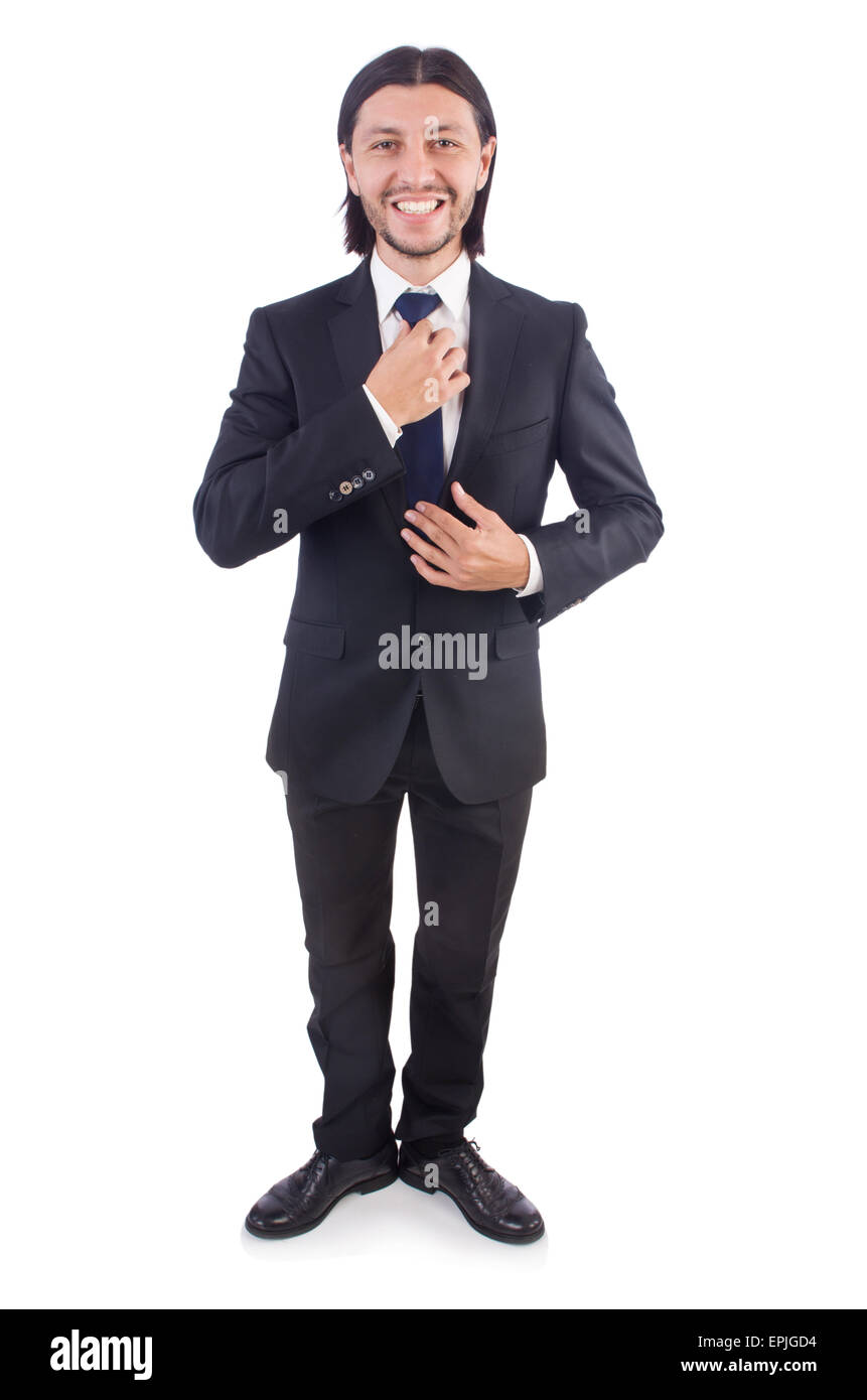 Young businessman isolated on the white background Stock Photo - Alamy