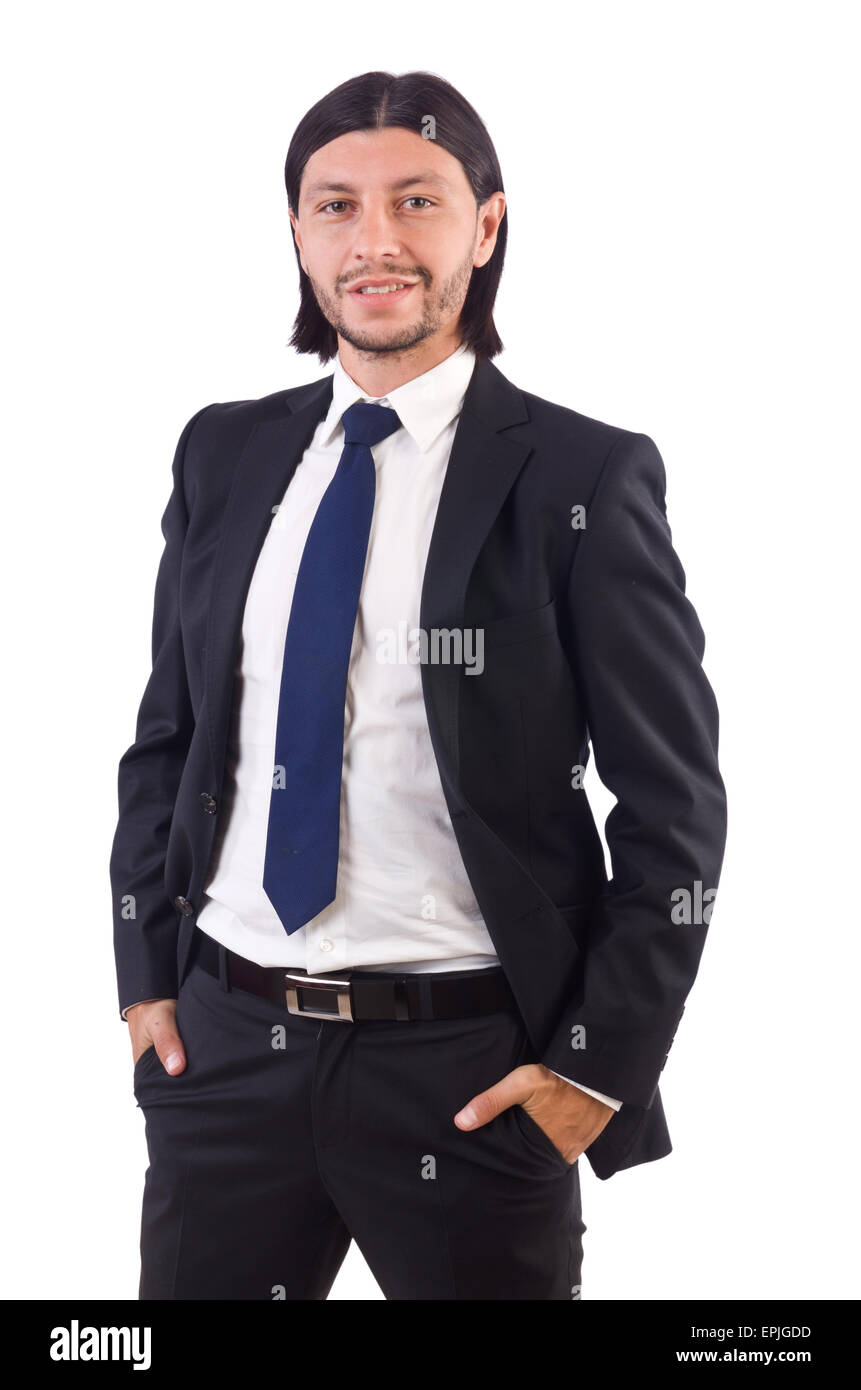 Young businessman isolated on the white background Stock Photo - Alamy
