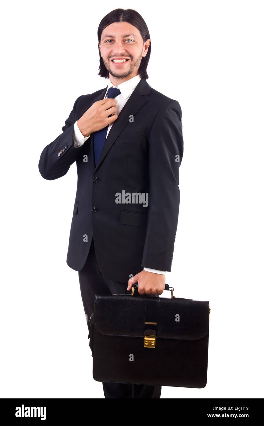 Young businessman isolated on the white background Stock Photo - Alamy