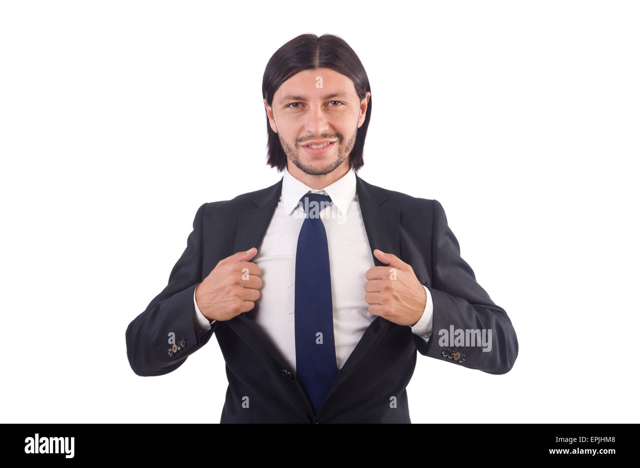 Young businessman isolated on the white background Stock Photo - Alamy