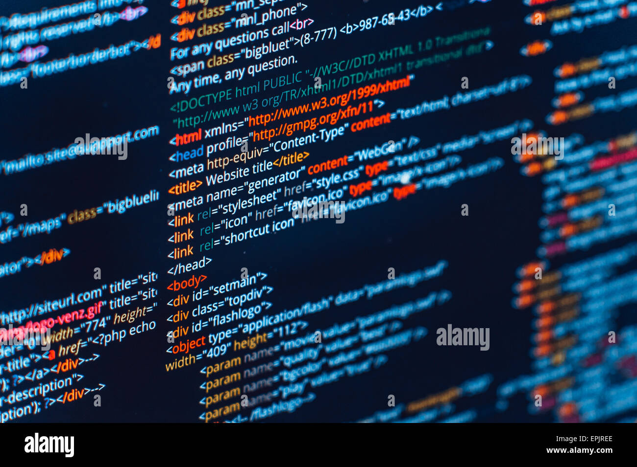 Html code hi-res stock photography and images - Alamy