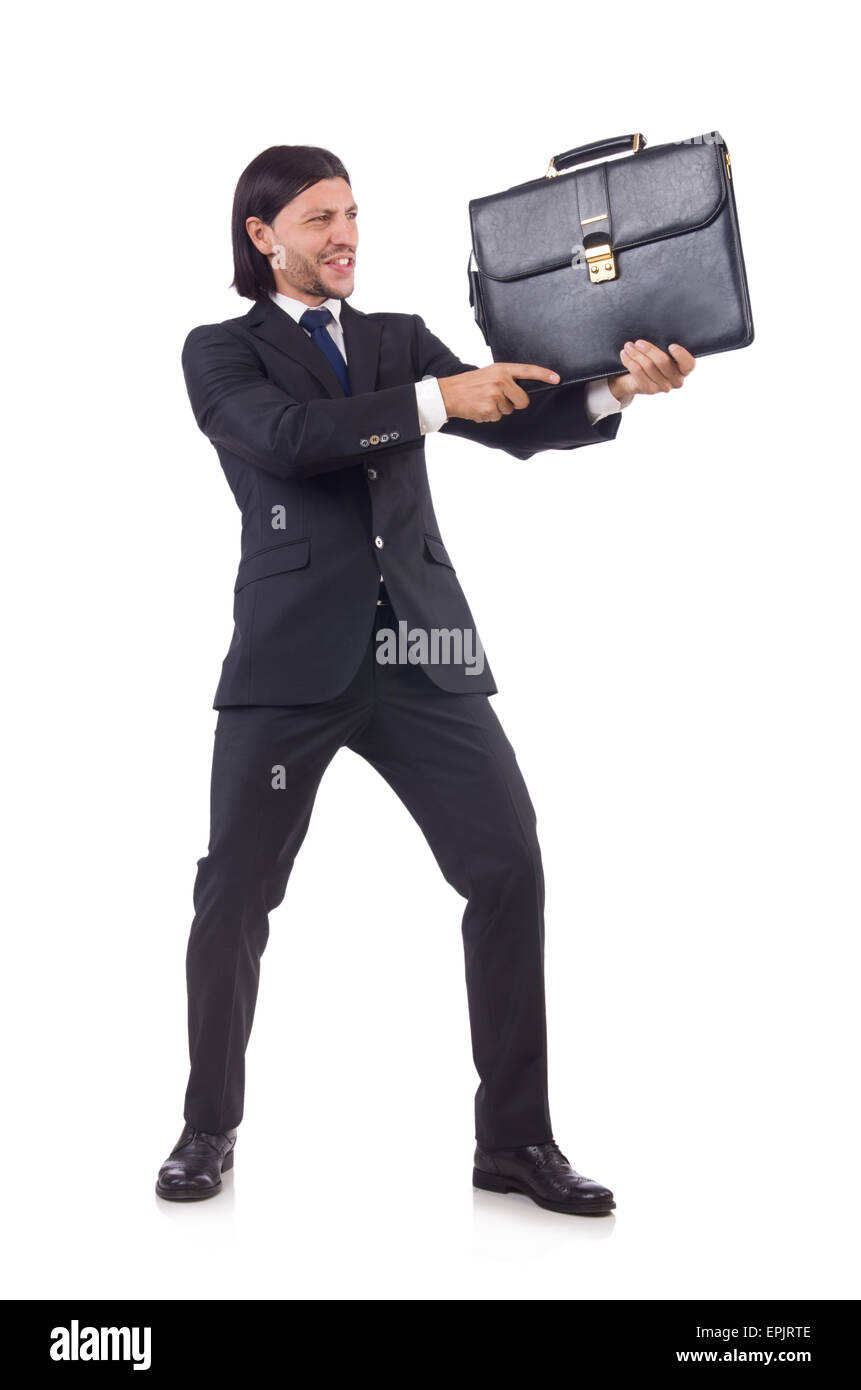 Young businessman isolated on the white background Stock Photo - Alamy