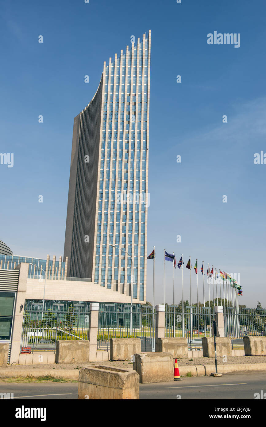 The African Union's headquarters building in Addis Ababa. It is the tallest building in Addis Ababa Stock Photo