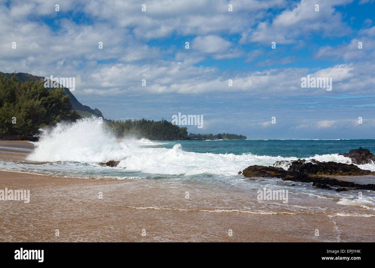 Lumahai beach in Kauai Stock Photo Alamy