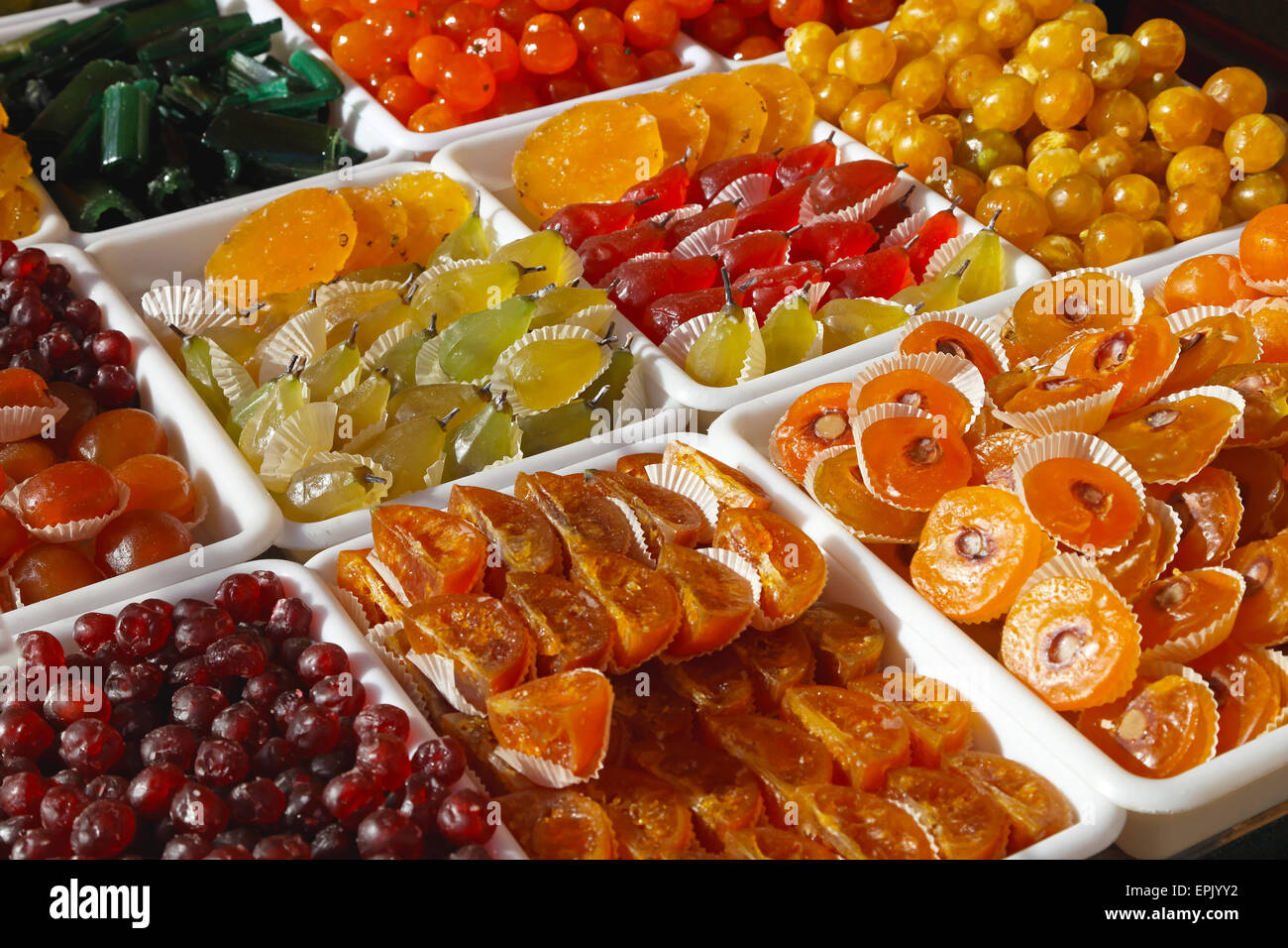 Candied fruits Stock Photo