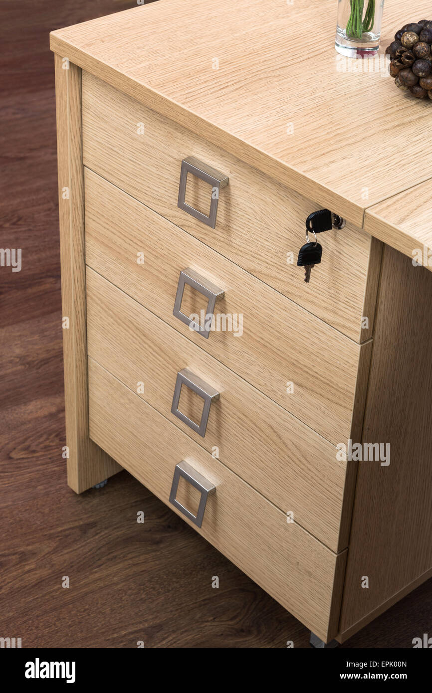 desk cupboard with drawers Stock Photo