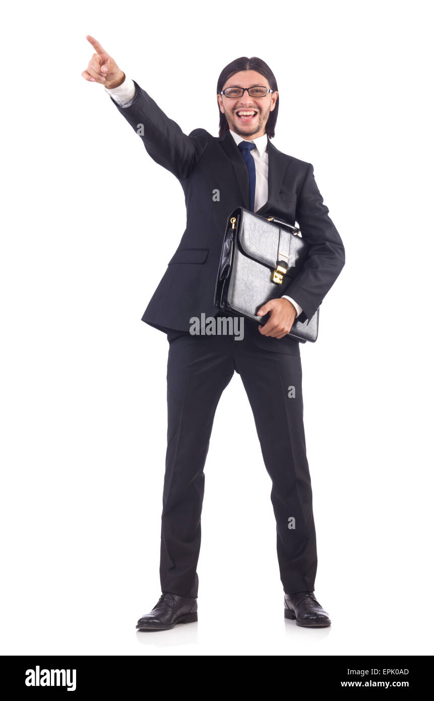 Young businessman isolated on the white background Stock Photo - Alamy