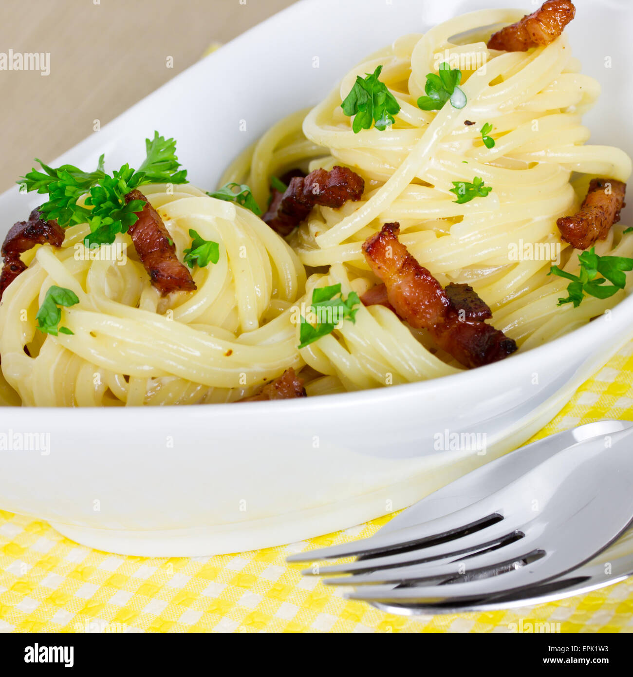 spaghetti carbonara Stock Photo