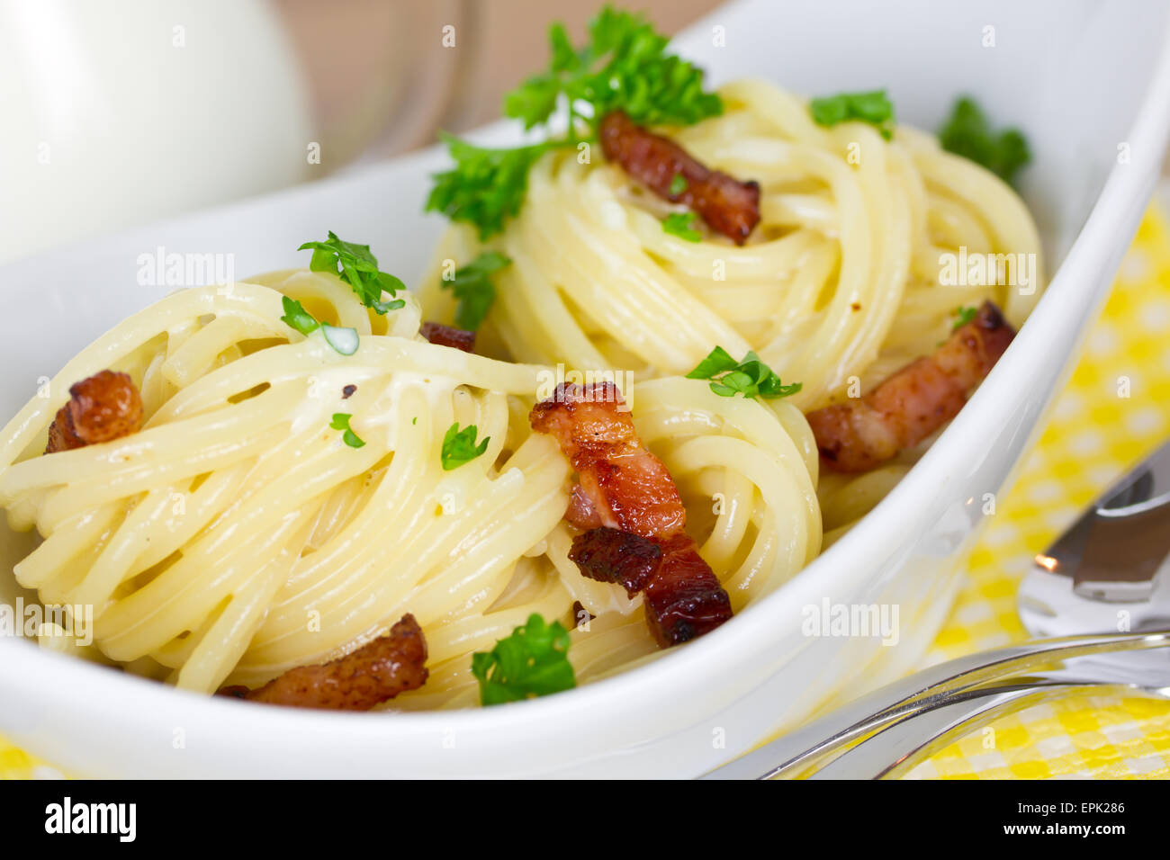 spaghetti carbonara Stock Photo