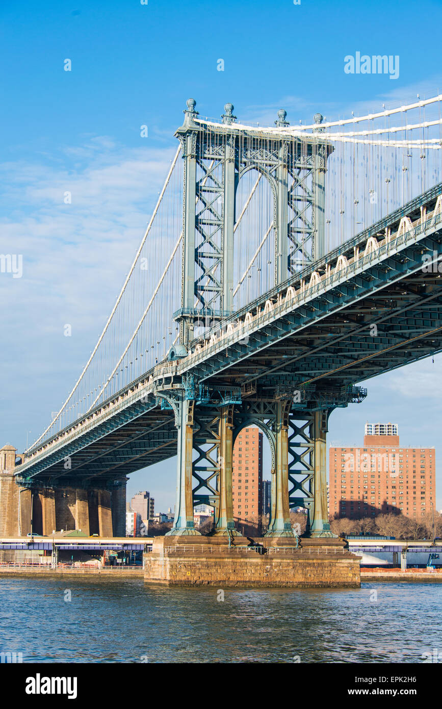 Manhattan bridge on summer day Stock Photo