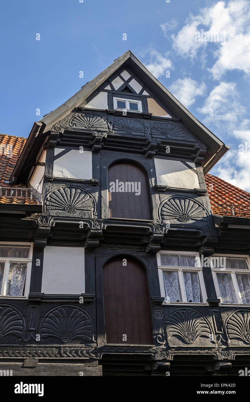 Historic half-timbered house in Quedlinburg Stock Photo
