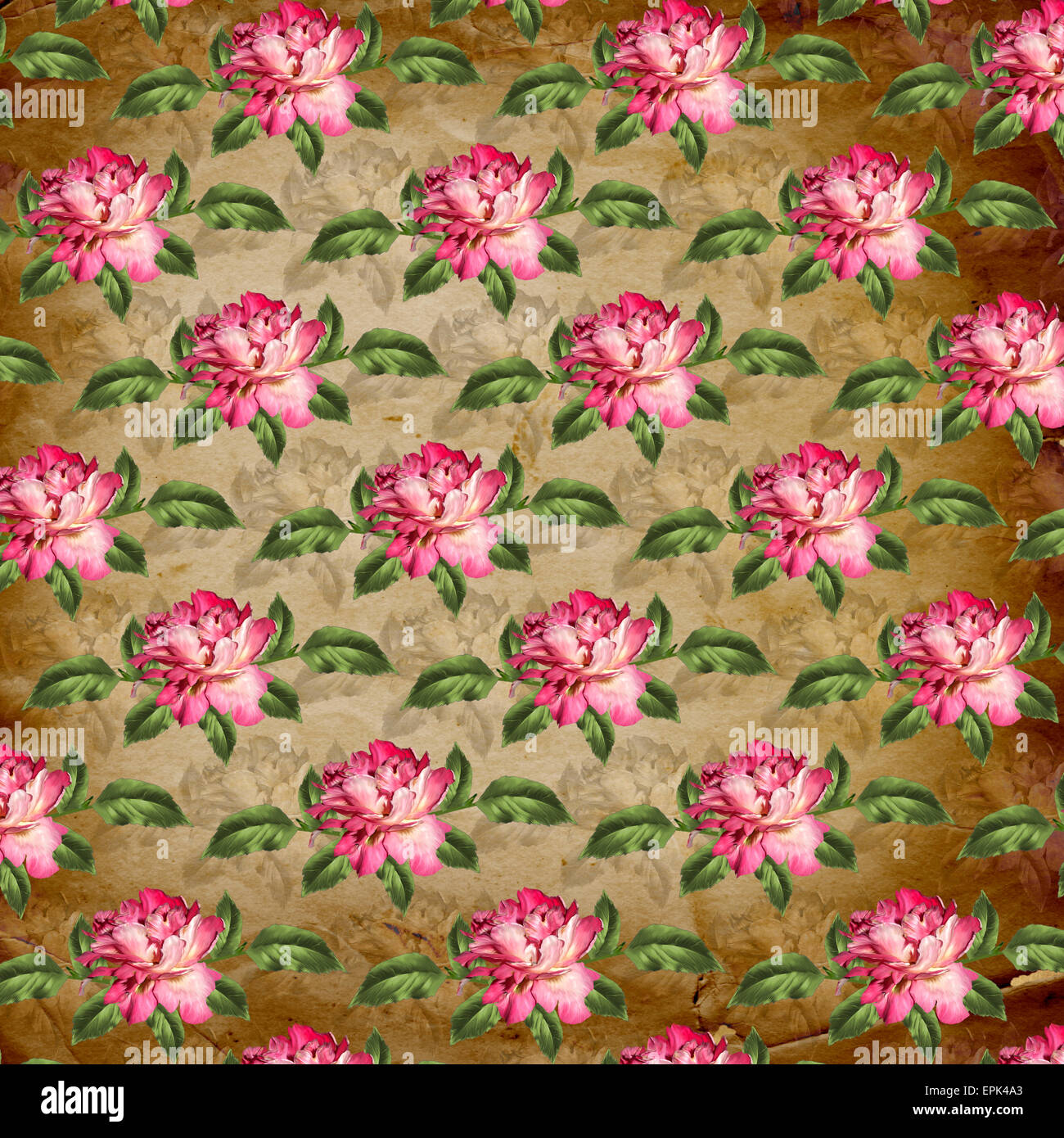 Grunge vintage background with flowers for design Stock Photo - Alamy