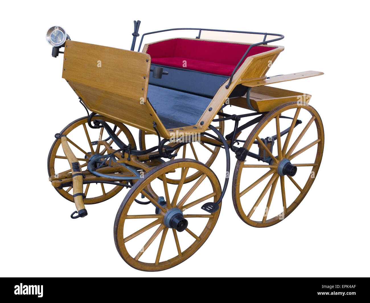 Open horsedrawn carriage high position Stock Photo Alamy