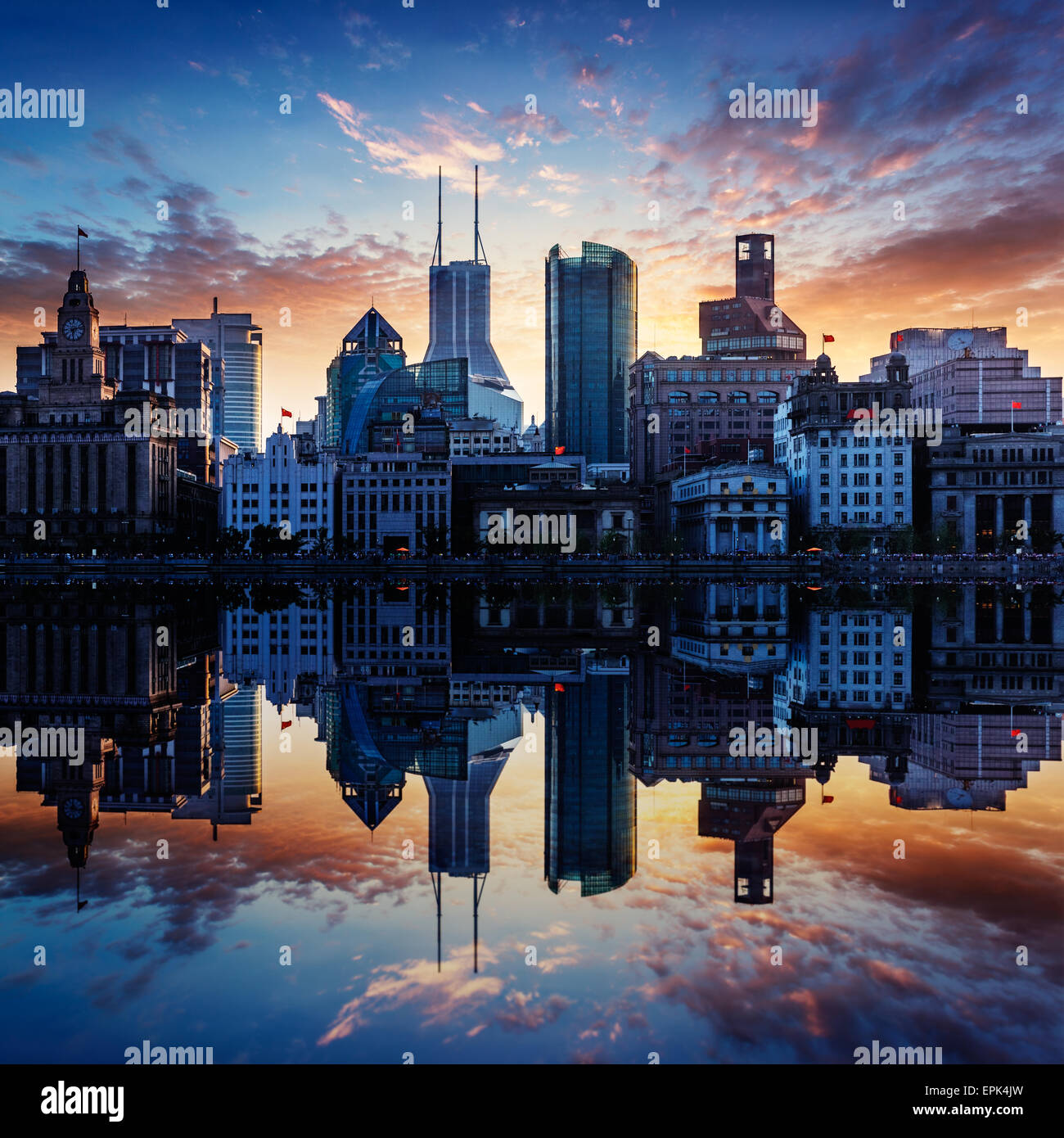 skyline of shanghai chian, sunset landscape Stock Photo - Alamy