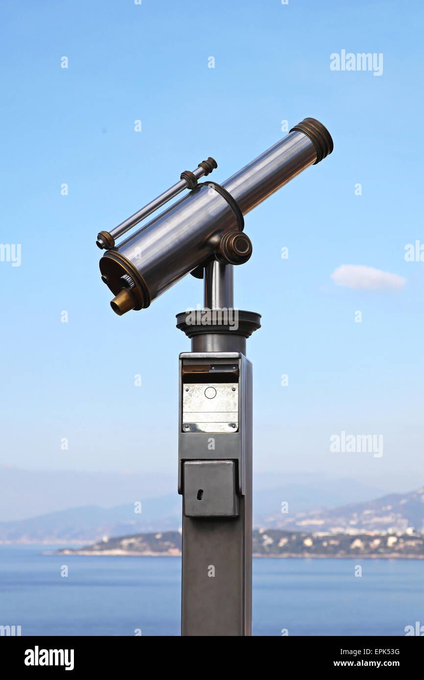 Coin operated telescope Stock Photo
