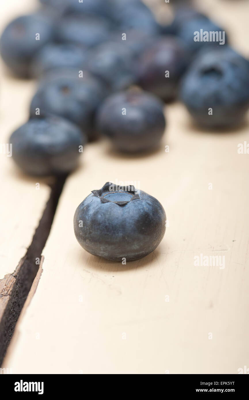 fresh blueberry on white wood table Stock Photo