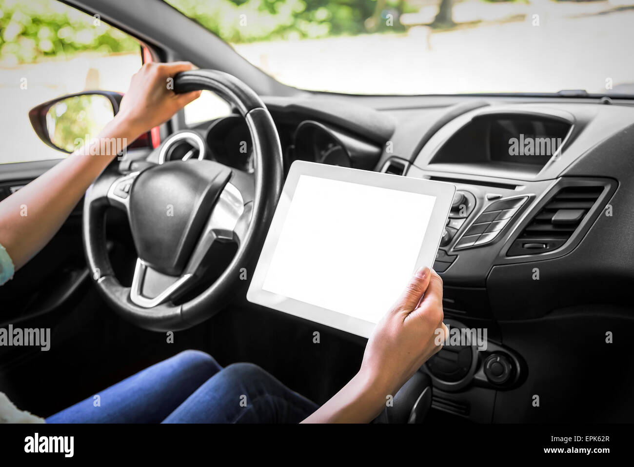 Tablet Computer Using Using a tablet computer Stock Photo - Alamy