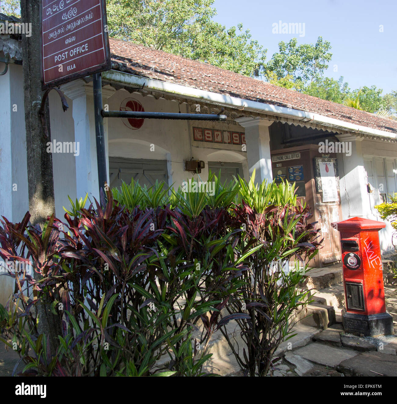 Colonial Post Office building, Ella, Badulla District, Uva Province, Sri Lanka, Asia Stock Photo