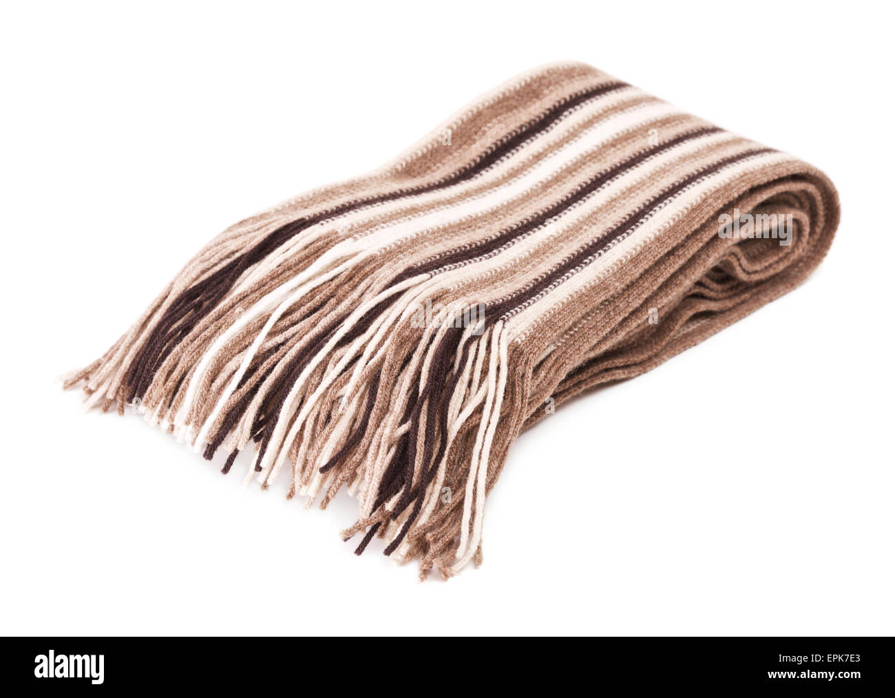 warm woolen scarf, isolated on white background Stock Photo