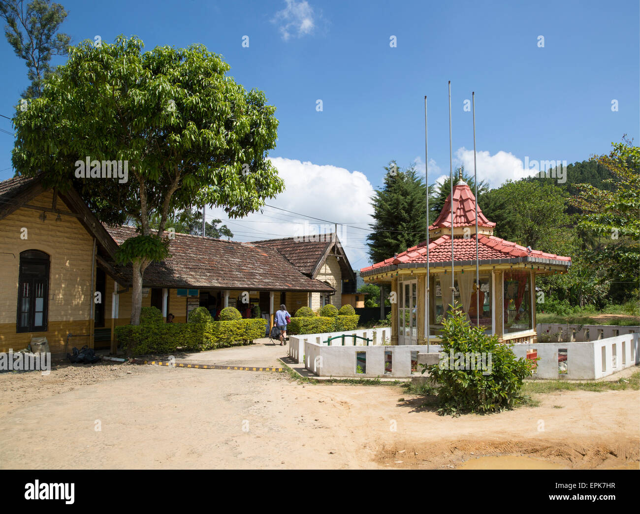 Exterior of railway station, Ella, Badulla District, Uva Province, Sri Lanka, Asia Stock Photo