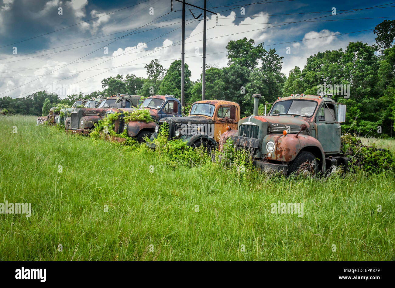 A Truck Junkyard Stock Photo Alamy