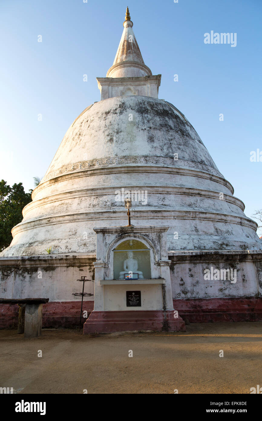 White stupa dome of Buddhist temple at Mirissa, Sri Lanka, Asia Stock Photo
