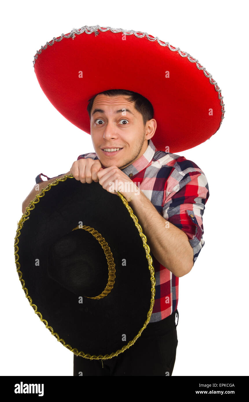 Funny mexican with sombrero in concept Stock Photo Alamy