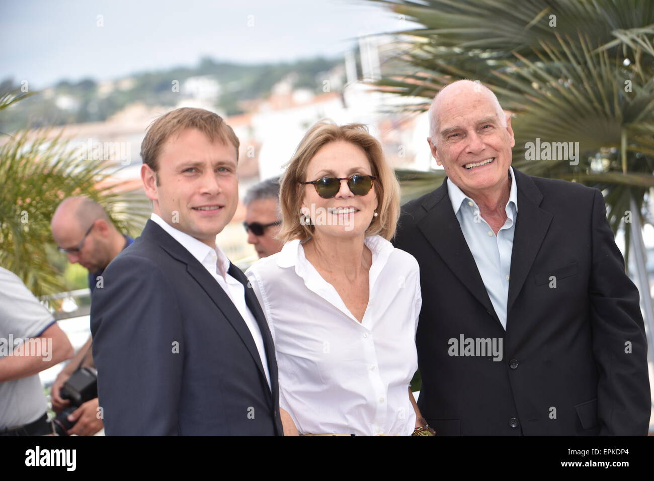 Marthe Keller, Max Riemelt, Barbet Schroeder/posing at Photocall/Amnesia /68th Cannes Film Festival/Festival de Cannes 2015/19.05.2015/picture alliance Stock Photo