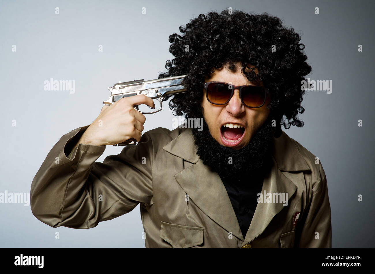 Funny soldier in military concept Stock Photo - Alamy