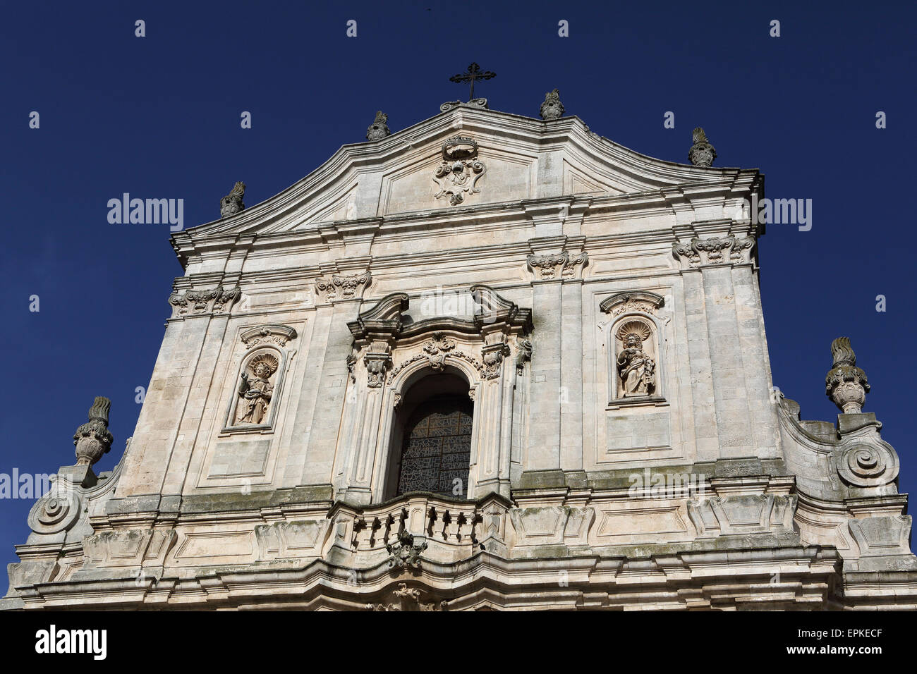 Basilica of St Martin (Basilica San Martino) in Martina Franca, Apulia, Italy. The facade is Baroque in style. Stock Photo