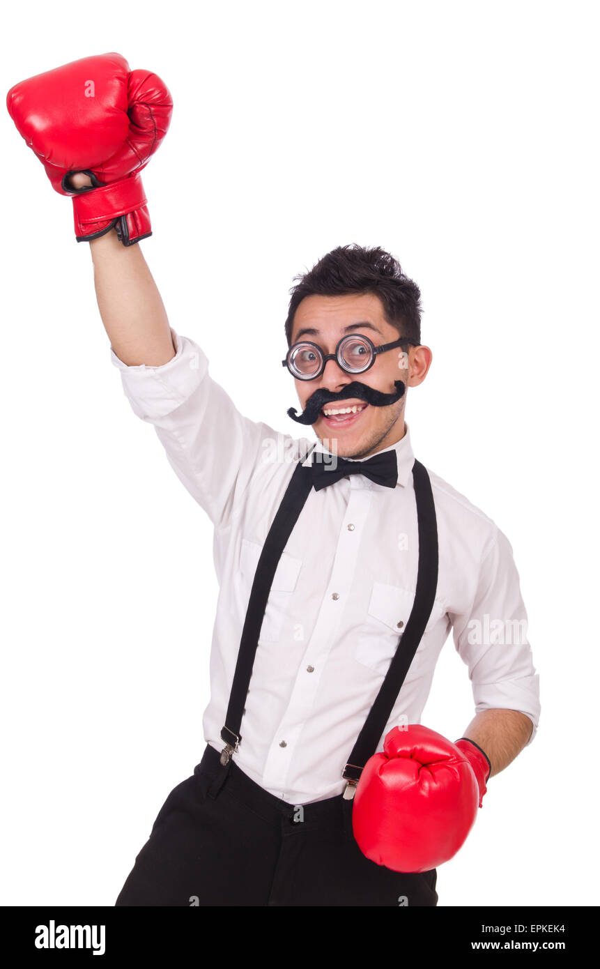 Funny boxer isolated on the white background Stock Photo - Alamy