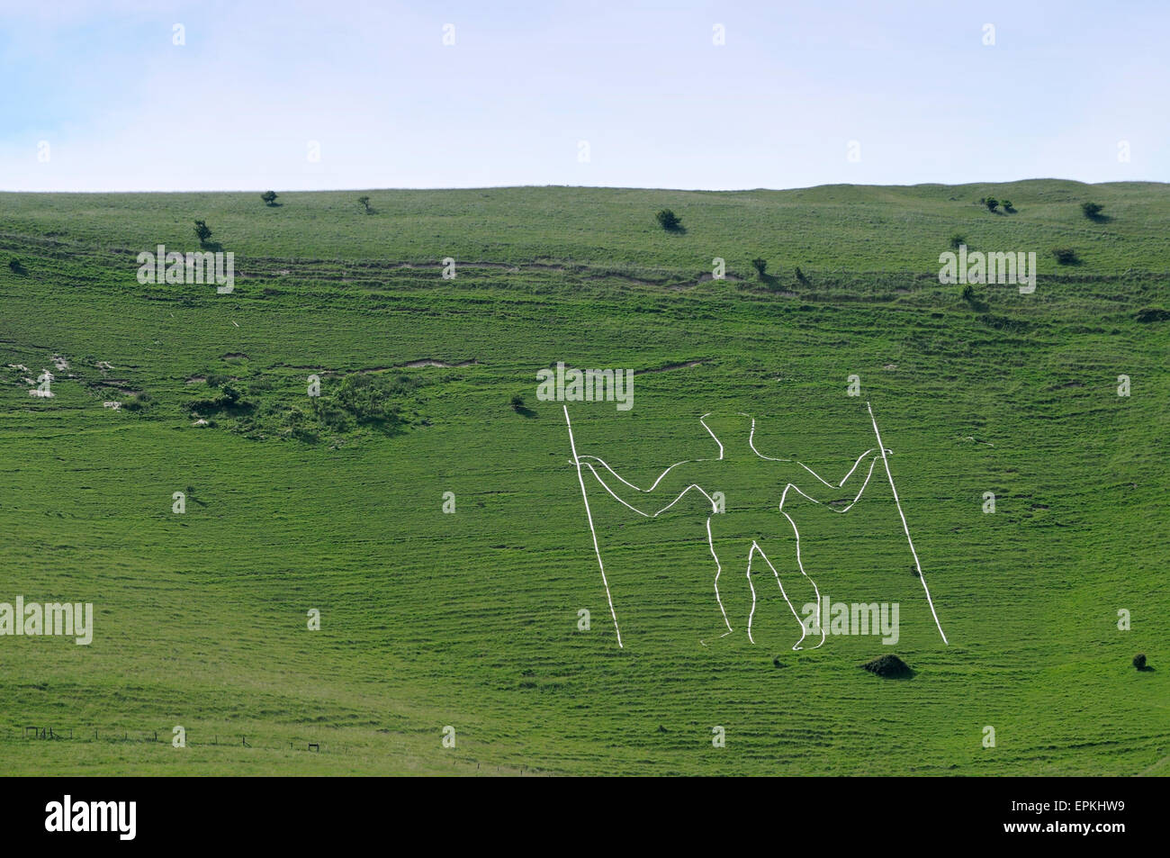 Long Man of Wilmington near Eastbourne, England, Great Britain, Europe Stock Photo
