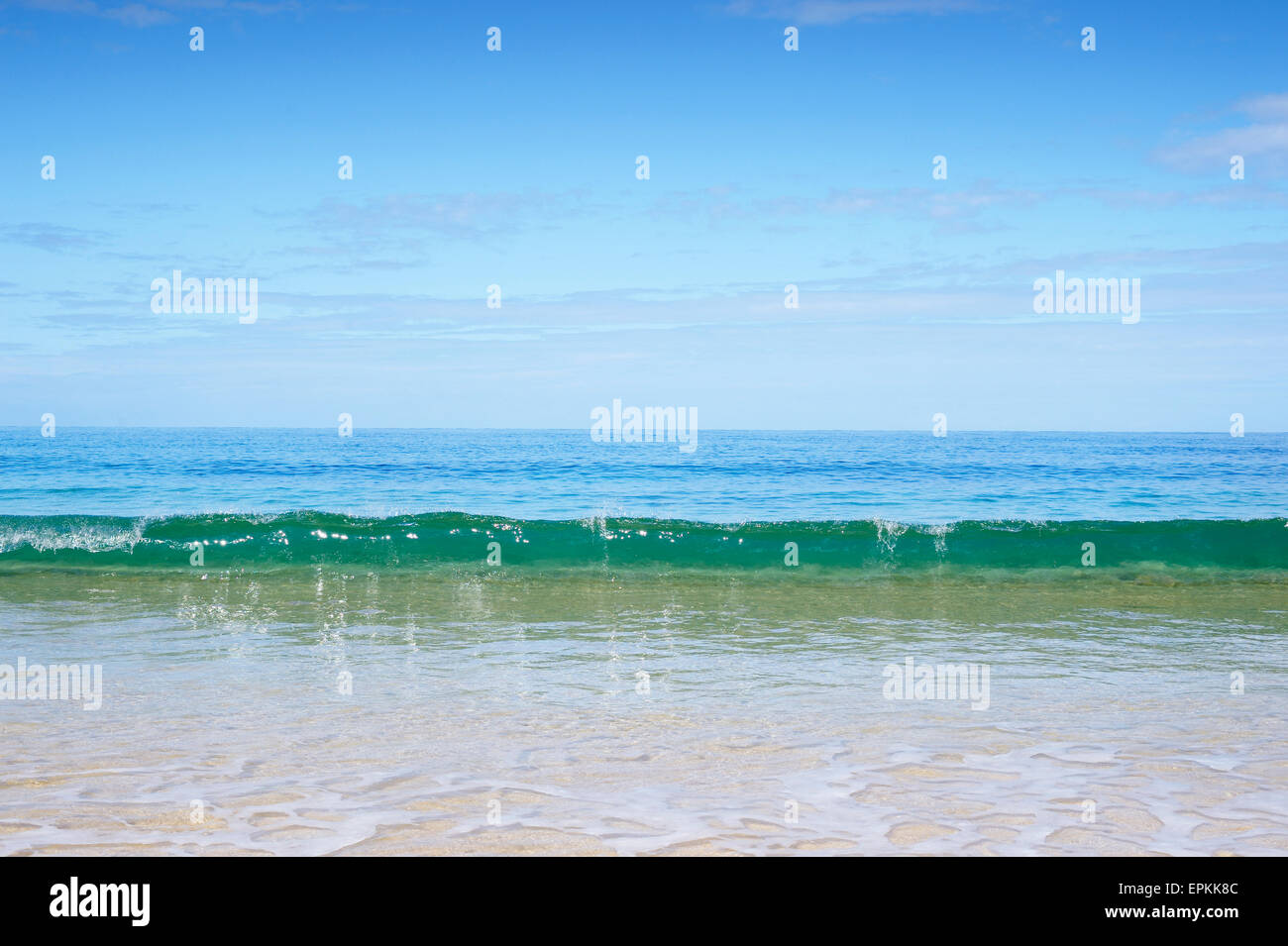 USA, Hawaii, Hanalei, breaking wave at Tunnels Beach, Haena Beach Stock