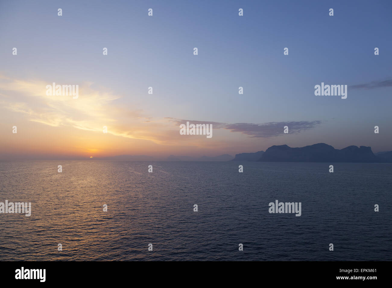 Sunrise over the Tyrrhenian Sea Stock Photo