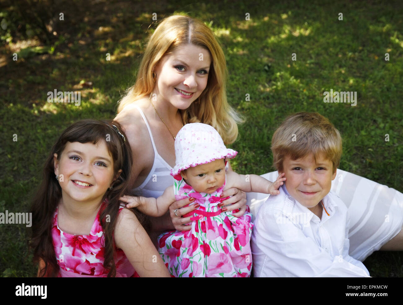 Mother with children Stock Photo