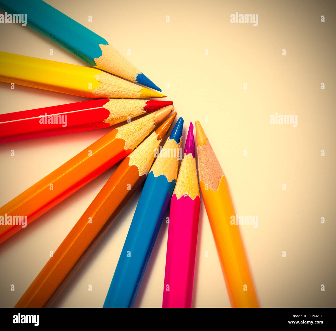set of colored pencils Stock Photo - Alamy