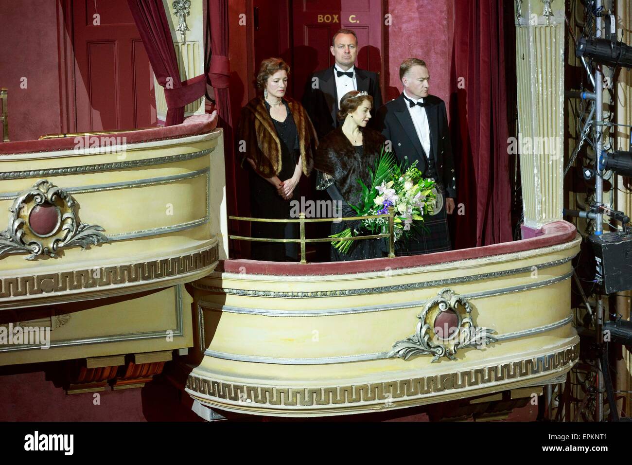 Edinburgh. UK. 19th May, 2015. Historic Royal visit Recreated at the old Empire Theatre. The King’s Theatre Edinburgh is delighted to welcome the revival of the original play that inspired the film that won four Oscars. Written by David Seidler, The King’s Speech stars Raymond Coulthard as King George VI and Jason Donovan as his Australian speech therapist Lionel Logue. It is directed by Birmingham Rep’s Artistic Director Roxana Silbert. Credit:  Pako Mera/Alamy Live News Stock Photo
