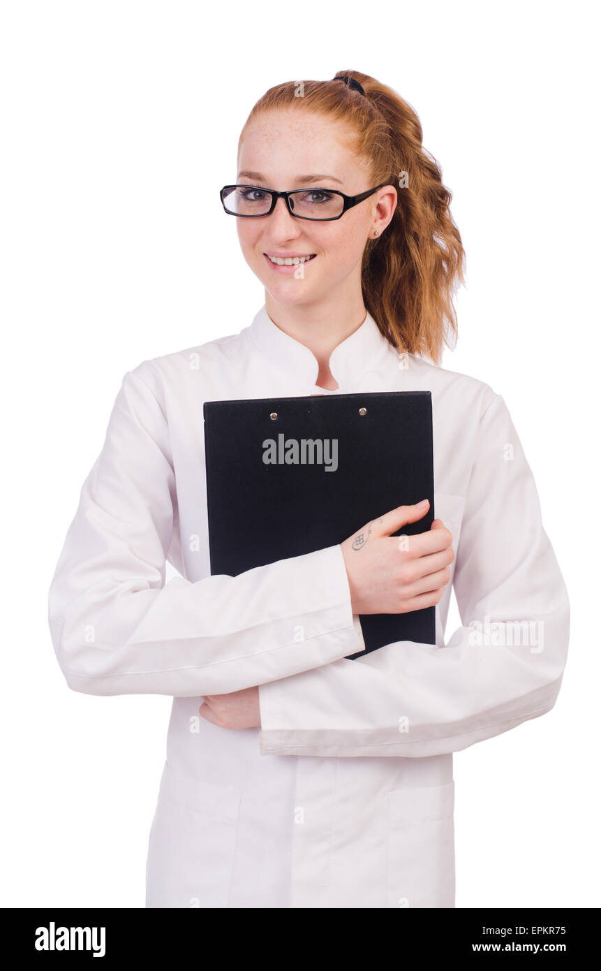 Woman doctor isolated on the white background Stock Photo - Alamy