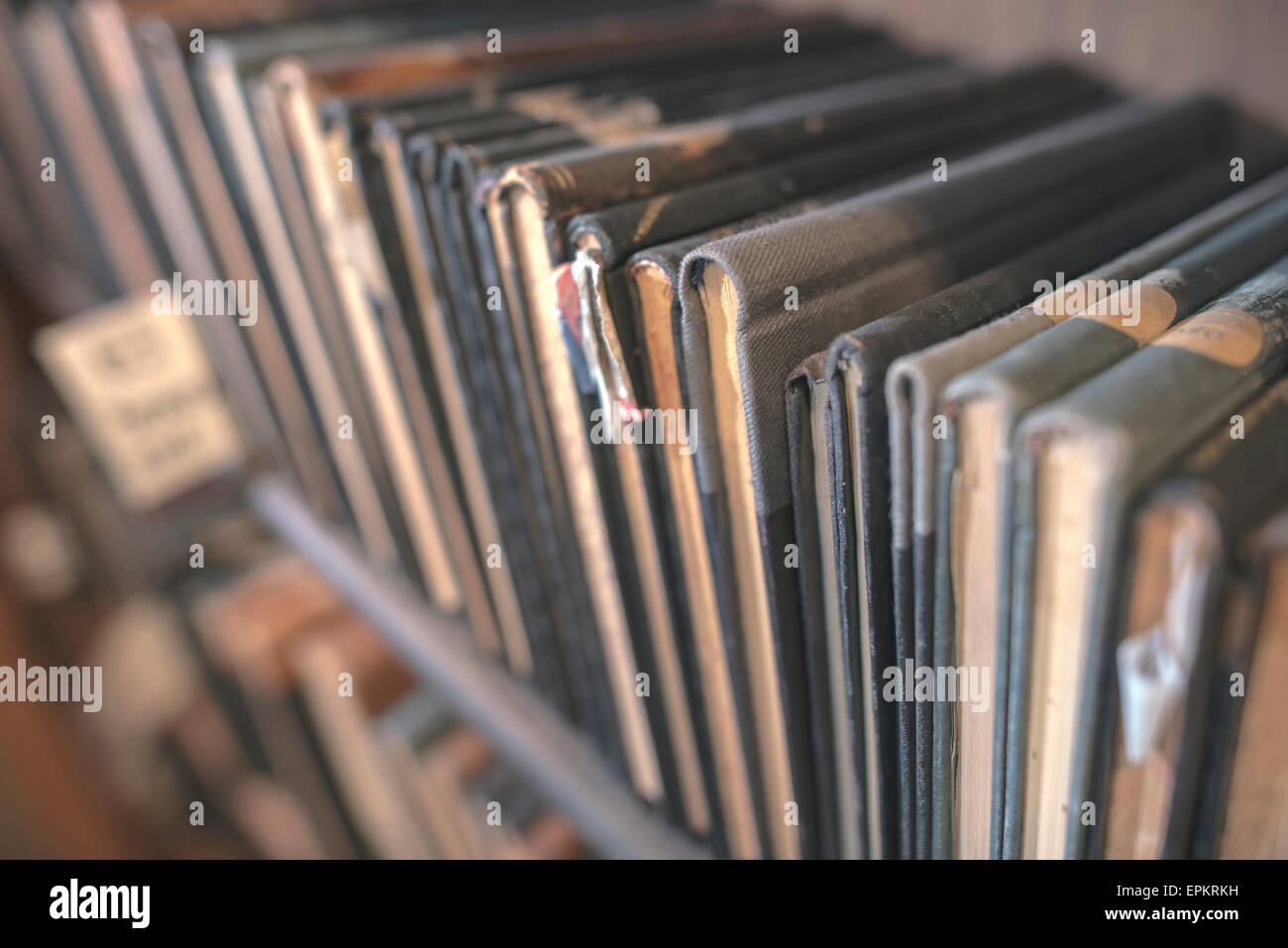 Old vintage books on a shelf Stock Photo - Alamy
