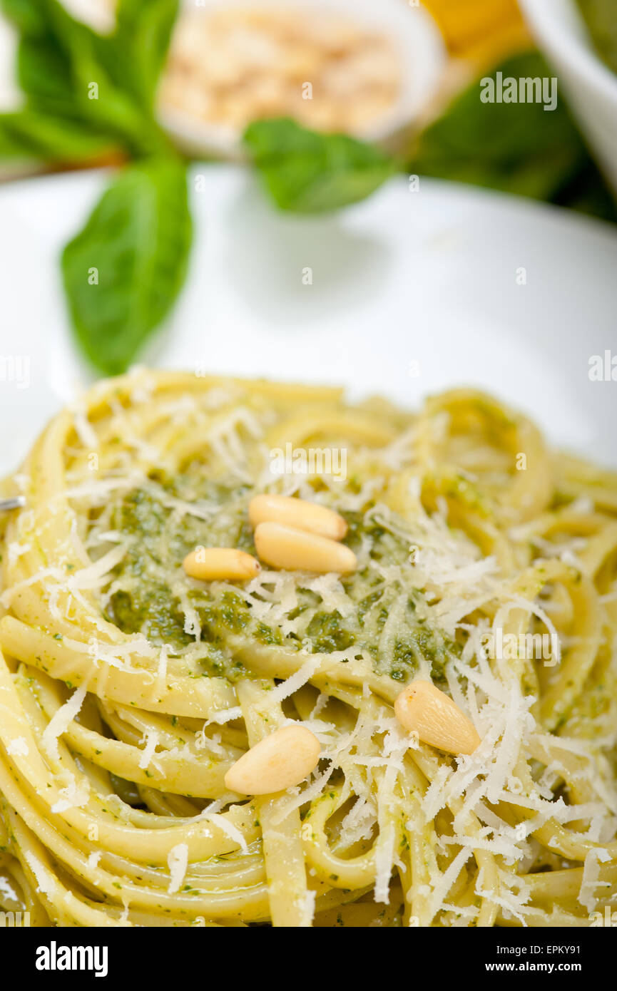 Italian traditional basil pesto pasta ingredients Stock Photo Alamy