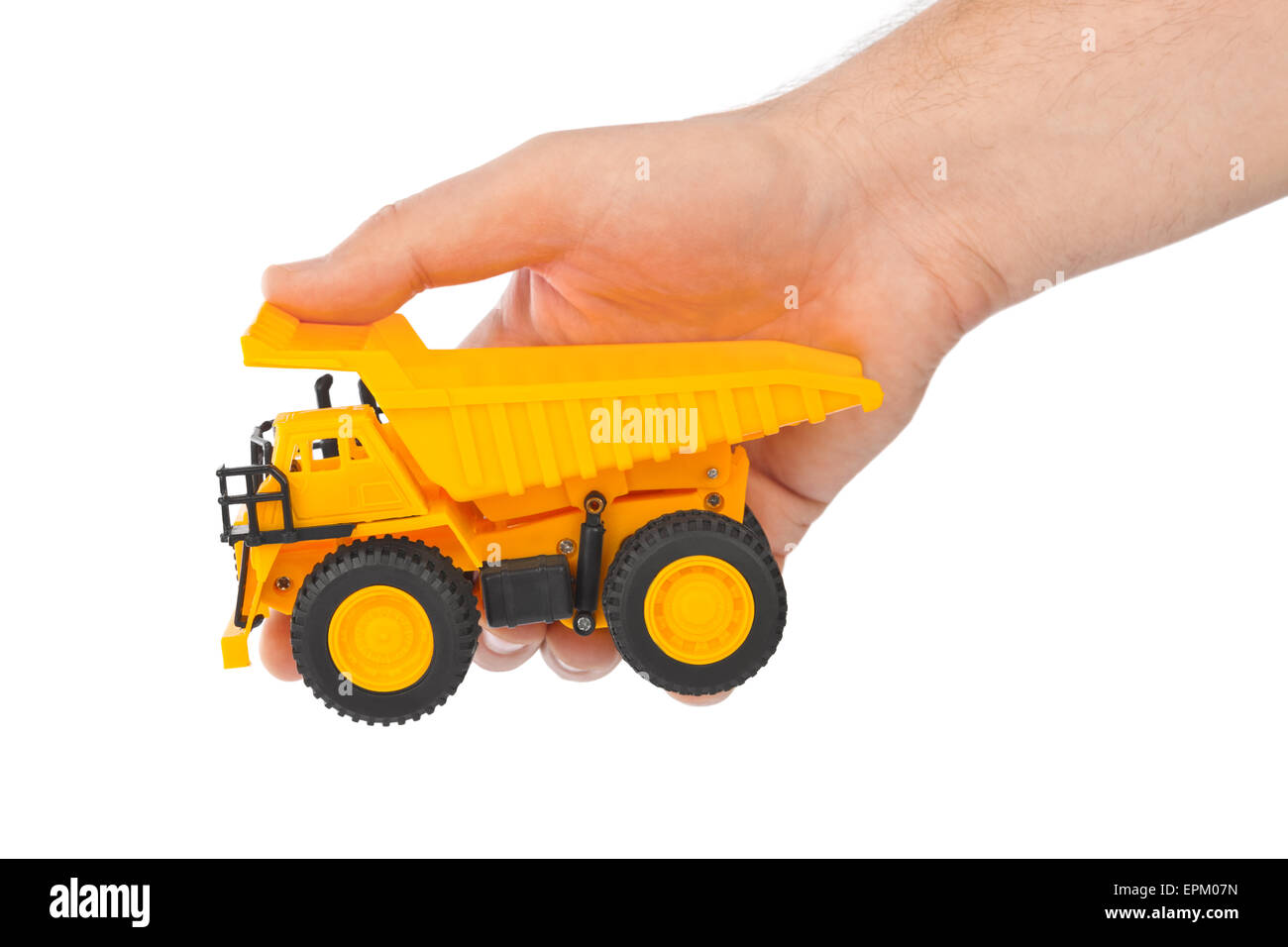 Toy car truck in hand Stock Photo
