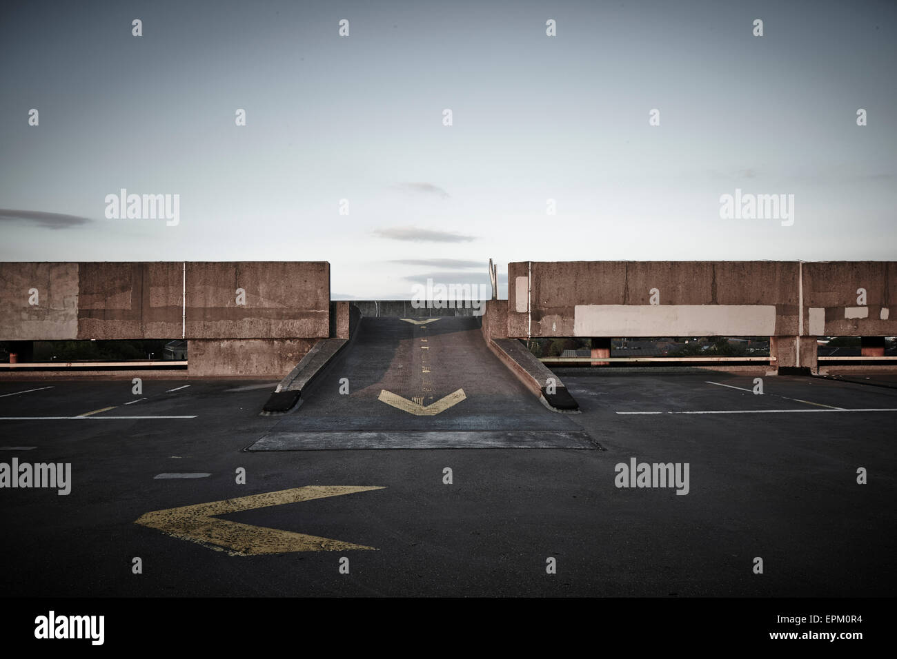 Rooftop parking spaces in Preston Bus Station, Lancashire, England, UK Stock Photo