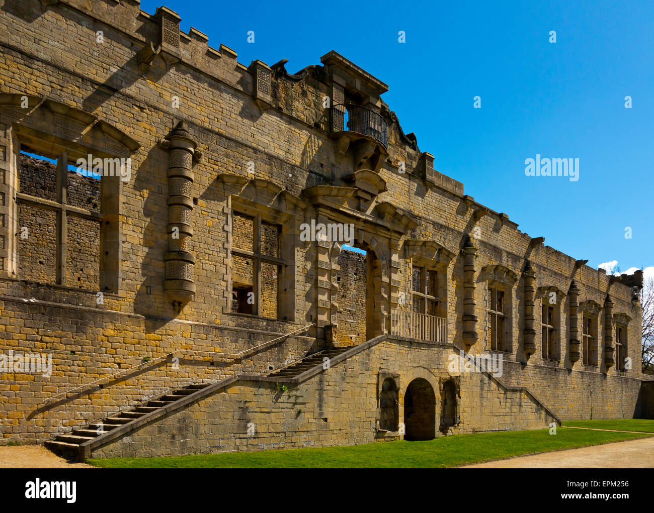 The Terrace Range ruins at Bolsover Castle in Derbyshire England UK a grade 1 listed building in care of English Heritage Stock Photo