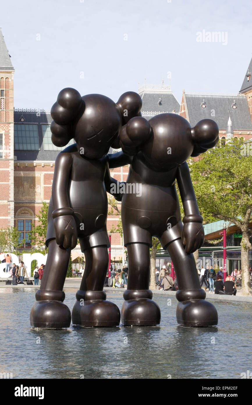 Statue at the Rijksmuseum in Amsterdam 'Walking on Water' Stock Photo