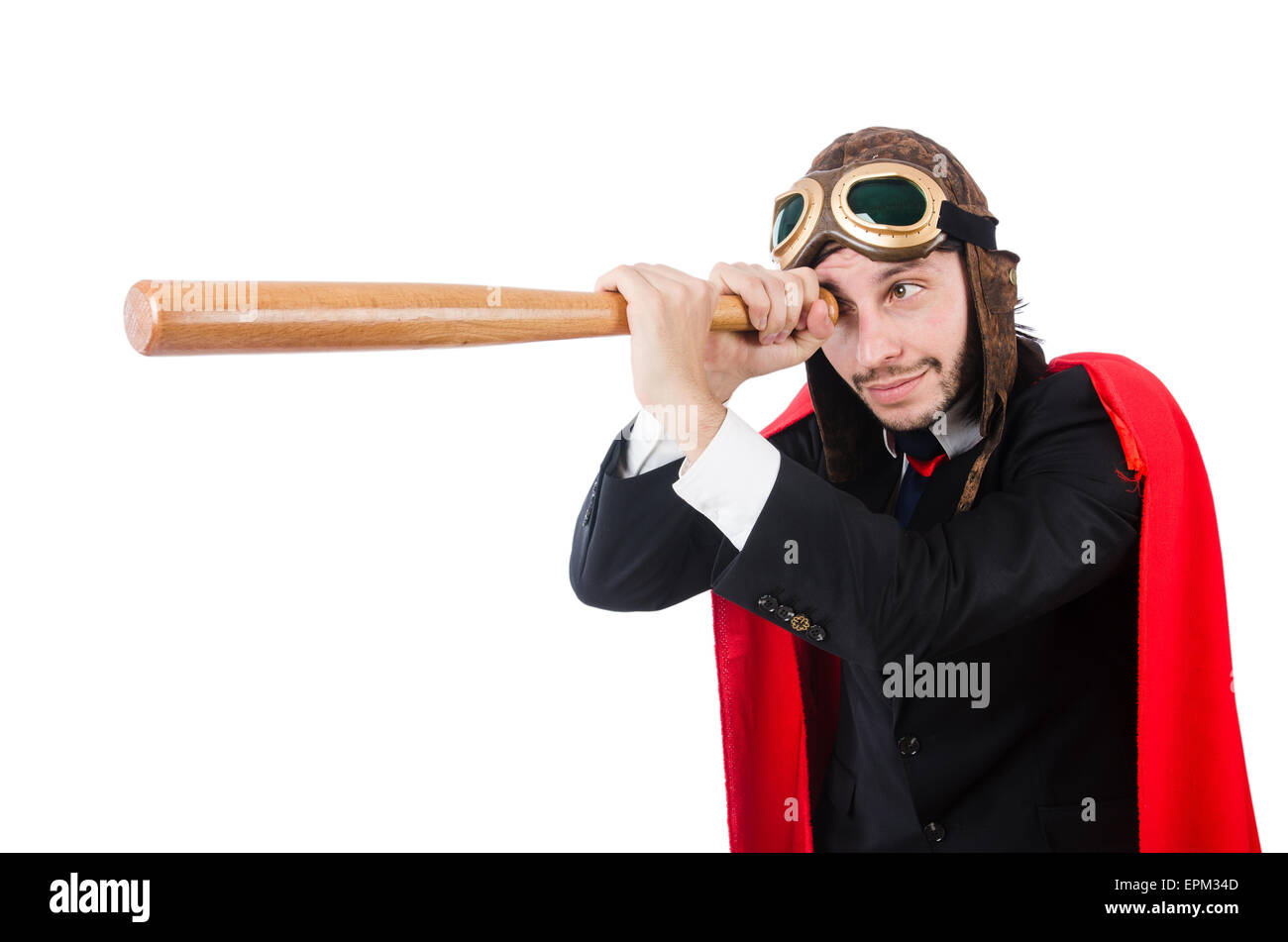 Man wearing red clothing in funny concept Stock Photo - Alamy